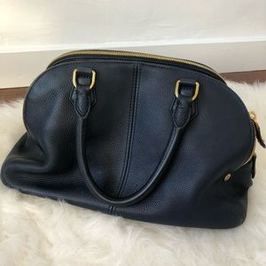 J Crew Biennial Navy Leather Large Satchel Bag